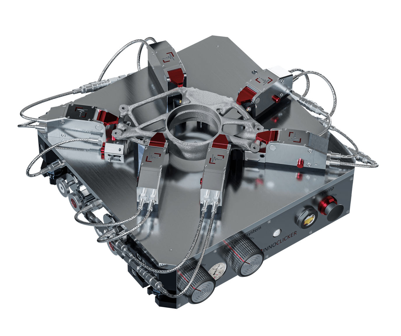INNOCLICKER modulares Spannsystem mit 3D-gedrucktem Radträger