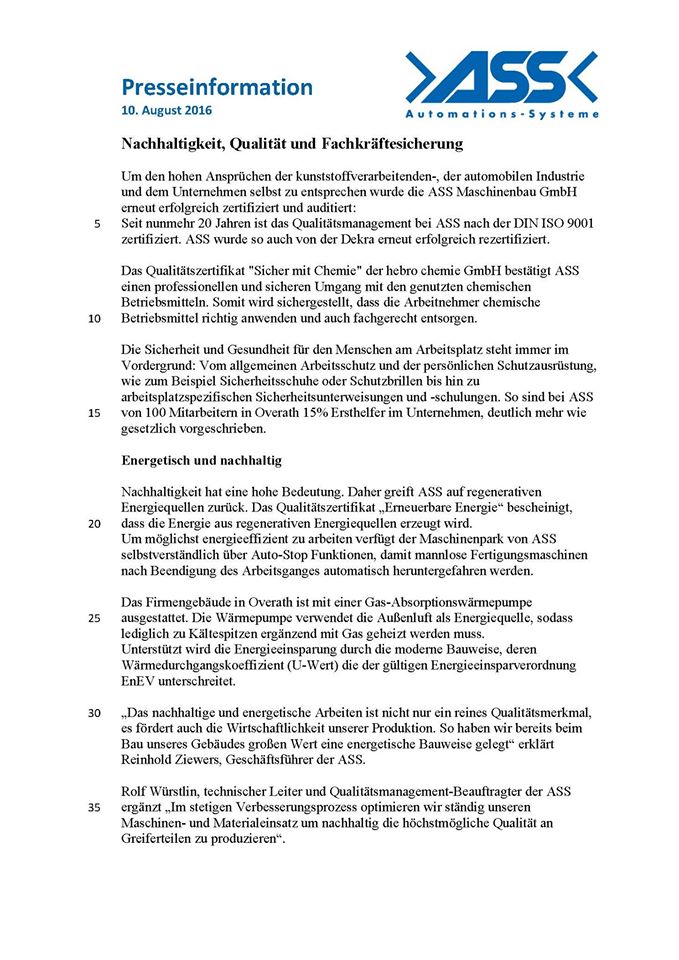 Kundenbericht ASS Maschinenbau