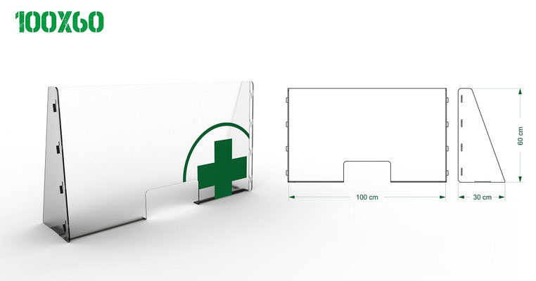 Displays aus Acryl, Holz und Metall