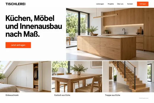 Gestaltungskonzept Tischlerei: Startseite Küchen, Möbel und Innenausbau