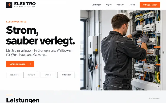 Gestaltungskonzept Elektrobetrieb