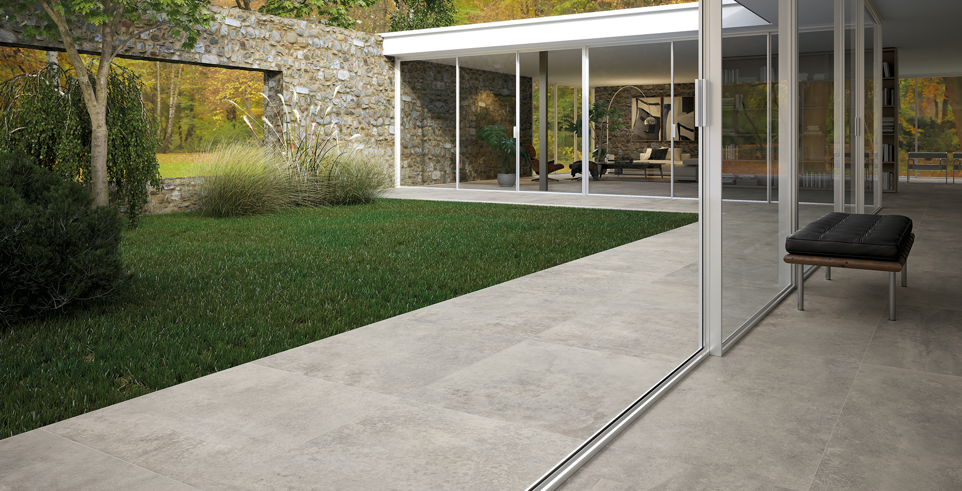 Fabric Grey Outdoor-Platte 80x80, 20 mm