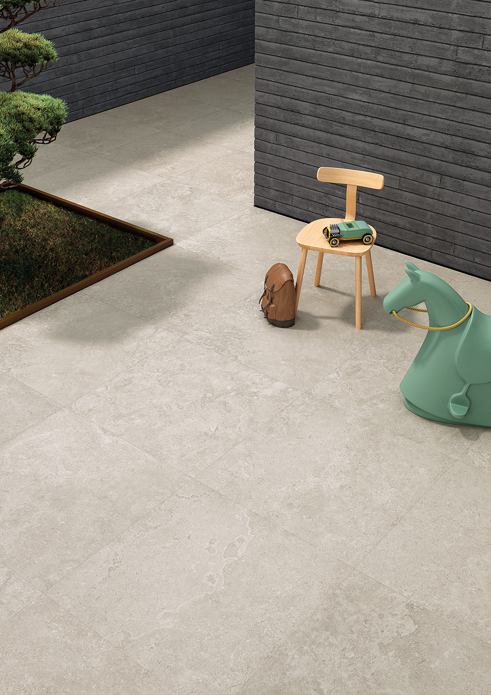 Muschelkalk Hellgrau Outdoor-Platte 80x80, 20 mm