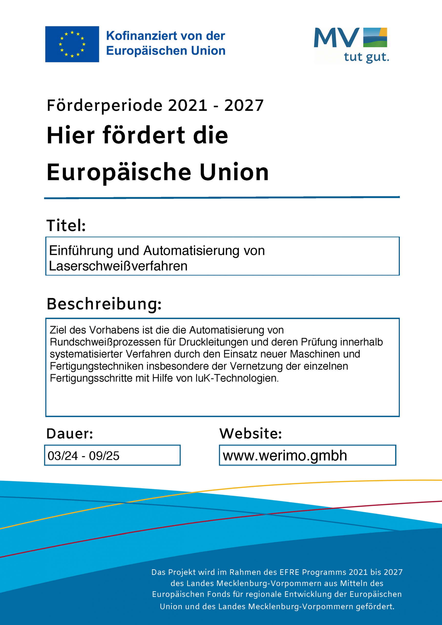 Förderprojekt: Einführung und Automatisierung von Laserschweißverfahren (EFRE)