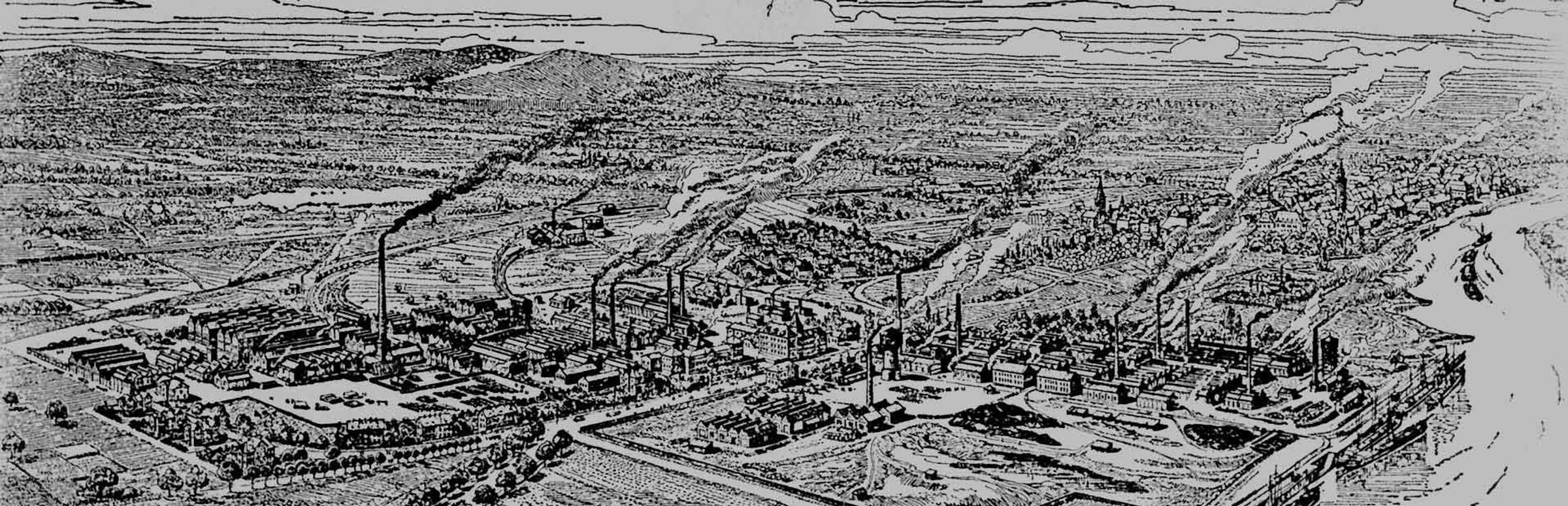 Historische Darstellung des Industrieparks Höchst