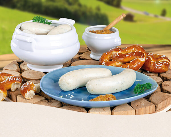 Bayerische Weißwürste mit Brezen