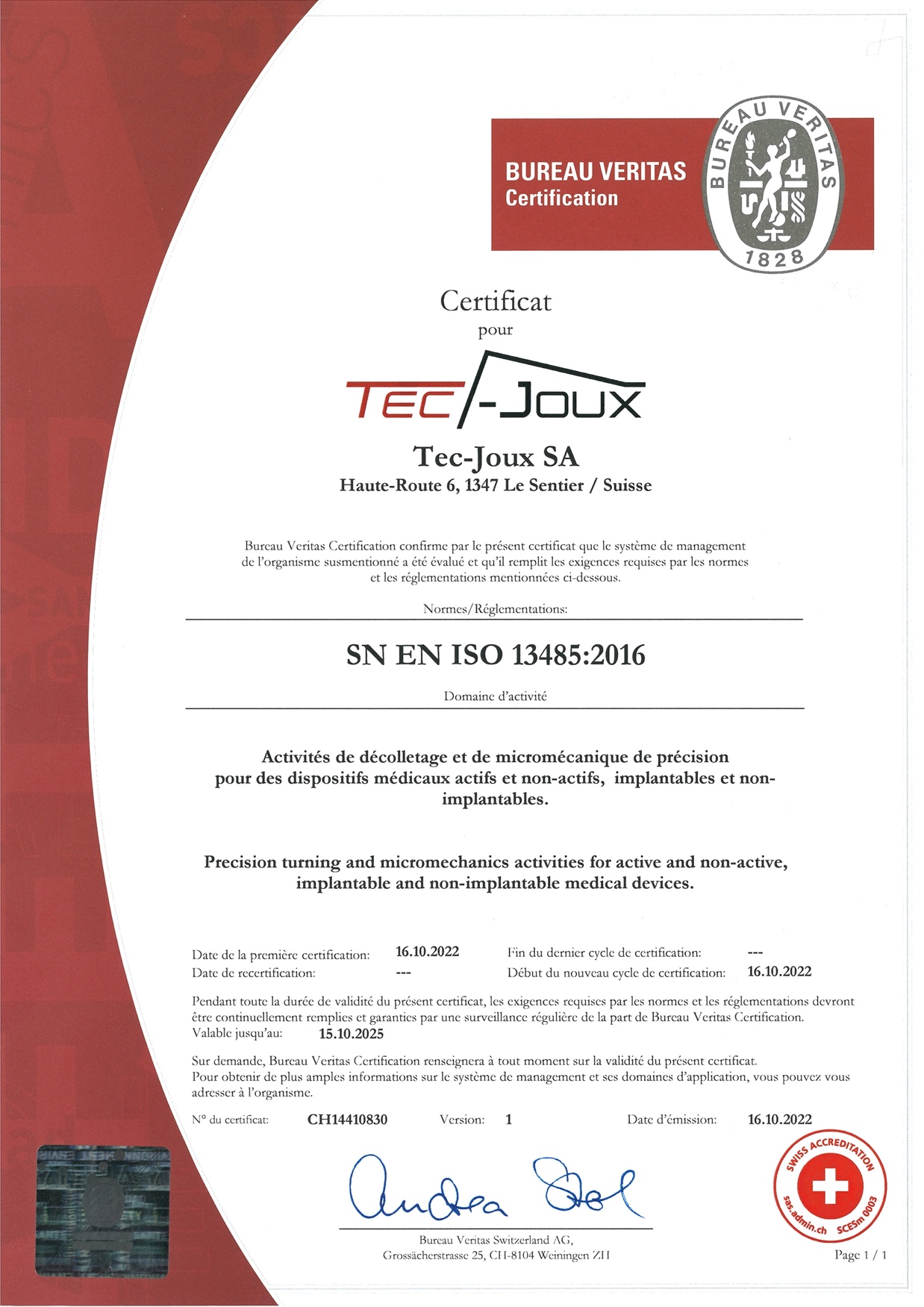 ISO-13485-Zertifikat