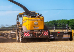 New Holland FR 780 mit McDon Bandschneidwerk
