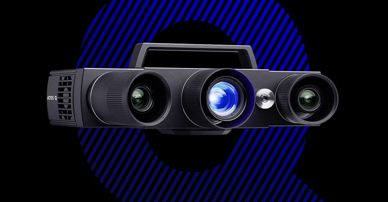 ZEISS ATOS Q beim Scannen eines Metallbauteils