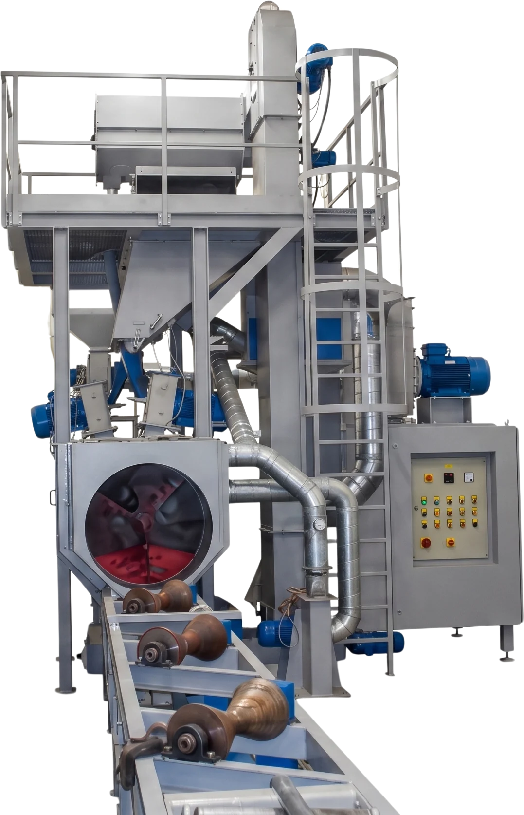 Automatische Durchlaufstrahlanlage für Rohrmaterial