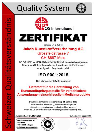 Zertifikat ISO 9001:2015