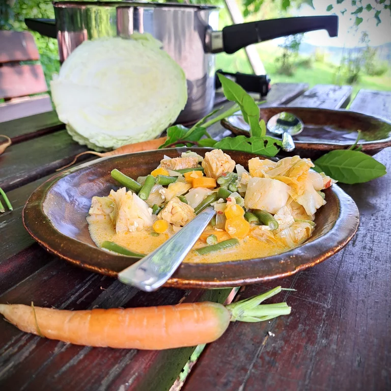 Sayur Lodeh mit Tofu und Tempeh