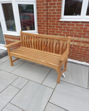 Teak Fife Paddle Arm Bench