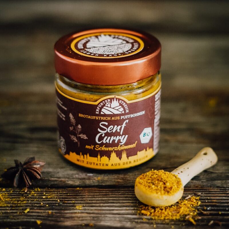 Bio Brotaufstrich „Senf Curry“ mit Schwarzkümmel