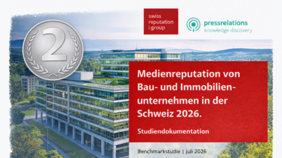Reputationsstudie Bau 2026: Rang 2, Bestwert Tonalität