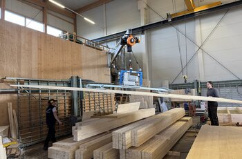 Vakuum-Handlingsystem mit Wanddrehkran für Plattentransporte