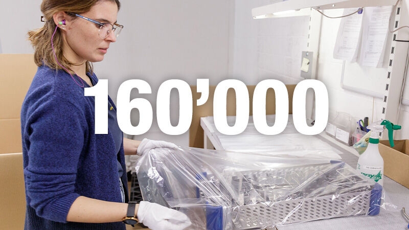 160.000 gelieferte Sterilisationssiebe
