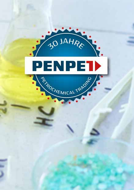 PENPET anniversary logo in front of laboratory setup