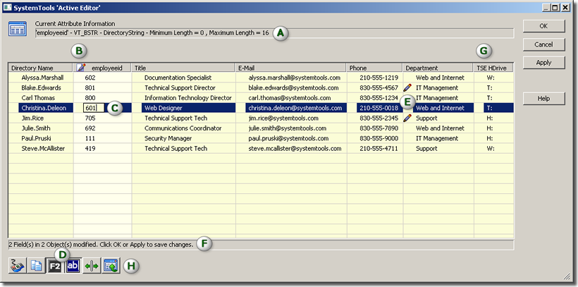 Hyena Active Editor zur Bearbeitung von Active-Directory-Attributen