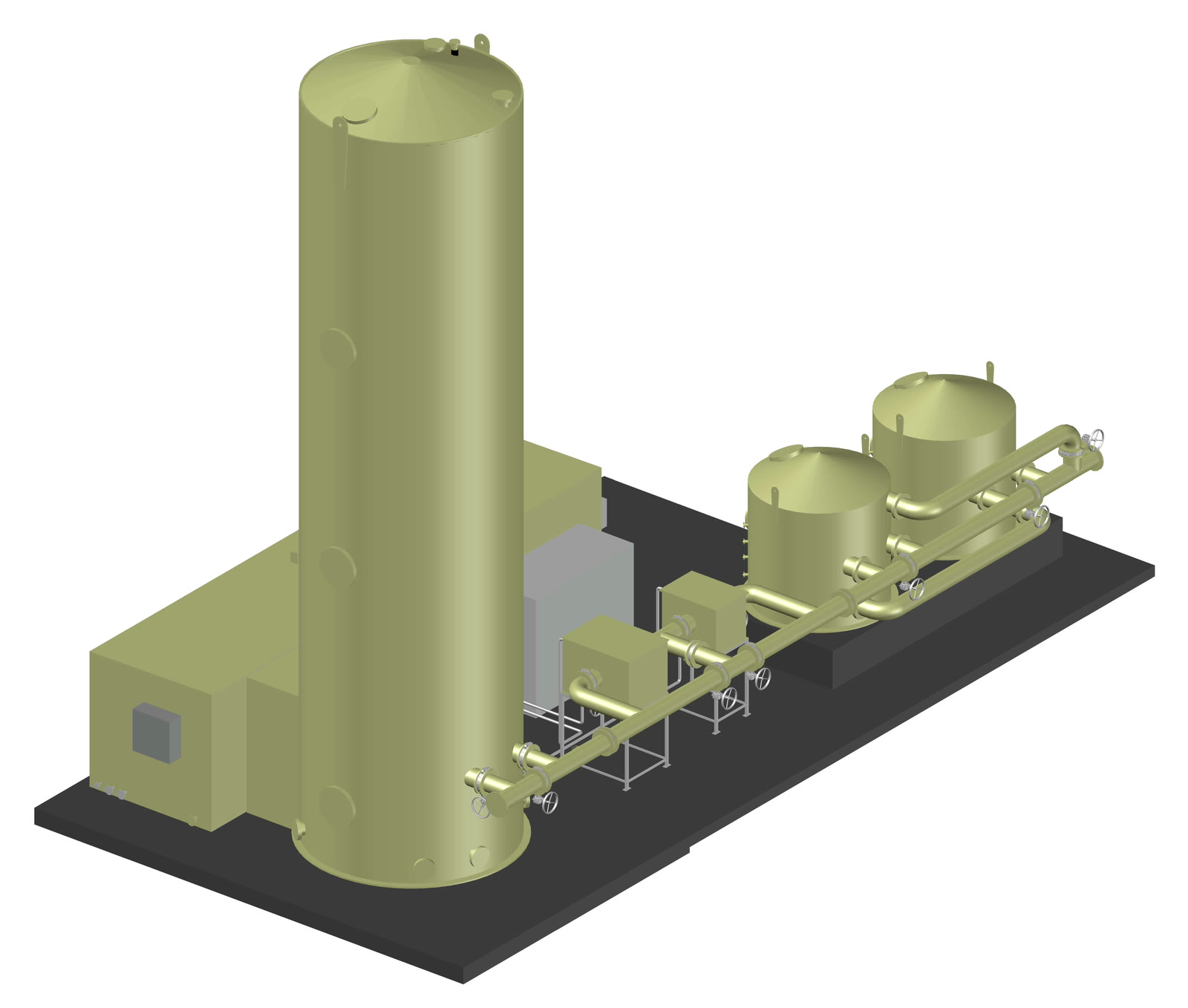 3D-Modell einer Biogasentschwefelungsanlage