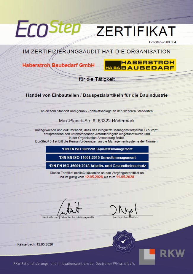 EcoStep-Zertifikat 2026