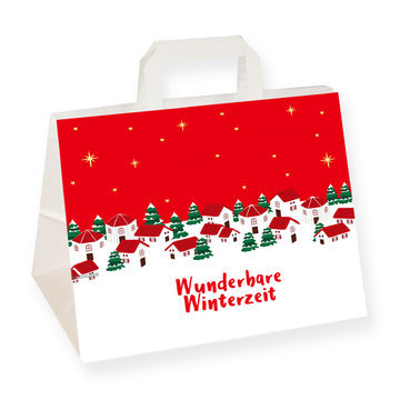 Papiertasche mit Flachhenkel