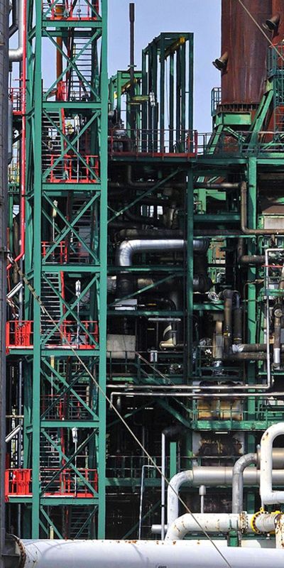 Petrochemische Anlage im Einsatzbereich der EWIS