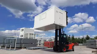 Container Spreader für Gabelstapler