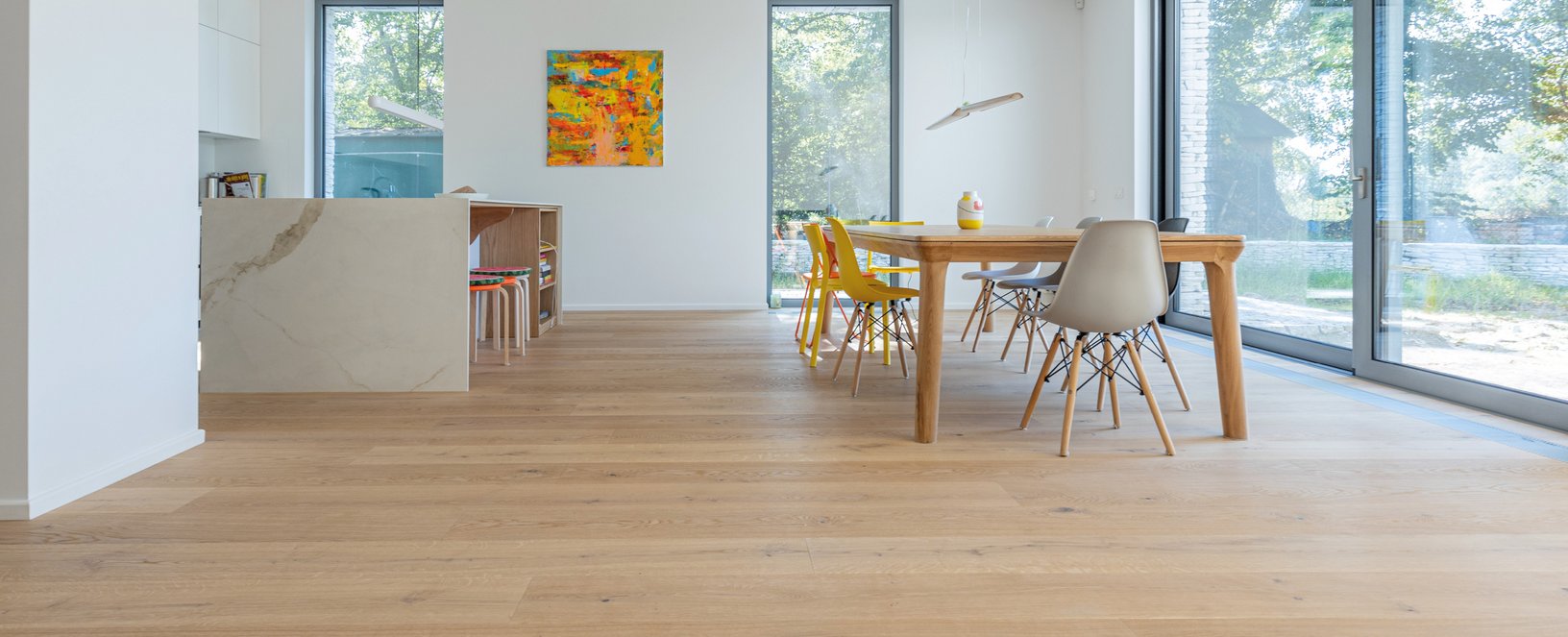 Eichenparkett rustikal weiß, Landhausdiele
