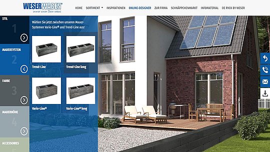 Online-Designer für Mauer-Systeme