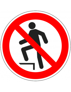 Niet op staan sticker, ISO 7010, P019
