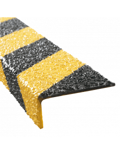 Anti-slip trapneus, geel/zwart, 30 x 70 x 1000 mm