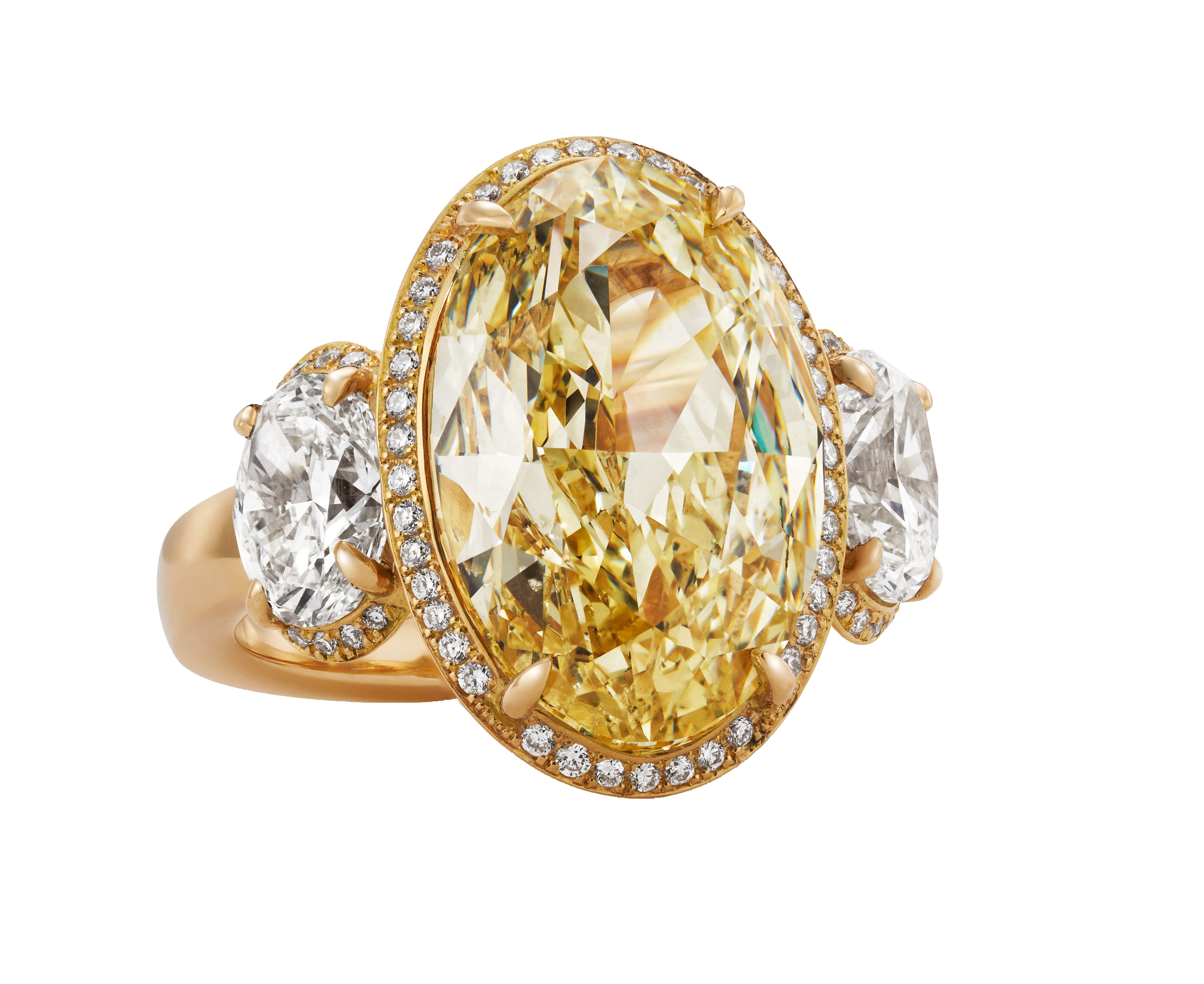 Gelbgoldring mit großem gelben Diamanten