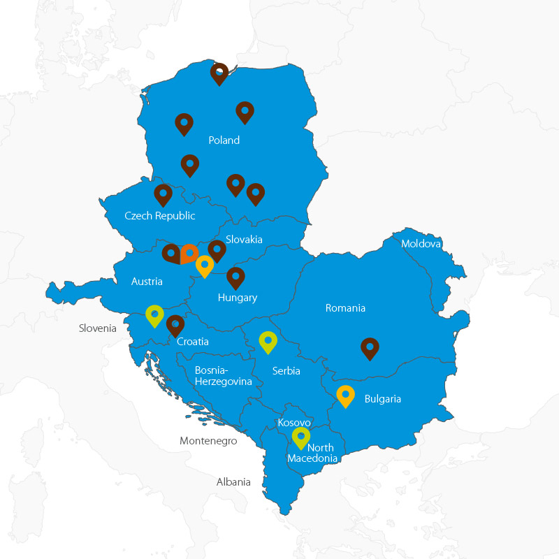 Länderkarte des Daikin-CE-Netzwerks