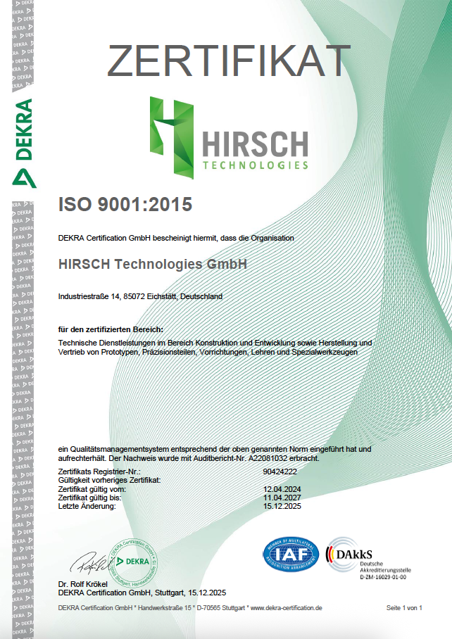 Zertifikat ISO 9001:2015