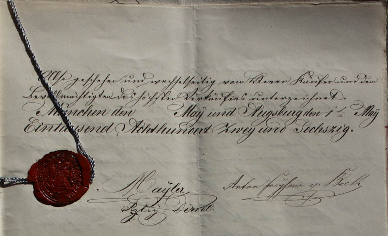 Kaufurkunde 1862