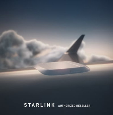 Starlink-Antenne auf Business Jet