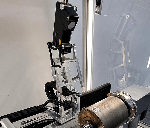 Optischer 3D-Scanner am Rotor