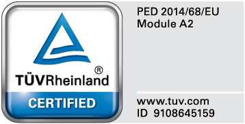 TÜV-Siegel PED 2014/68/EU Modul A2