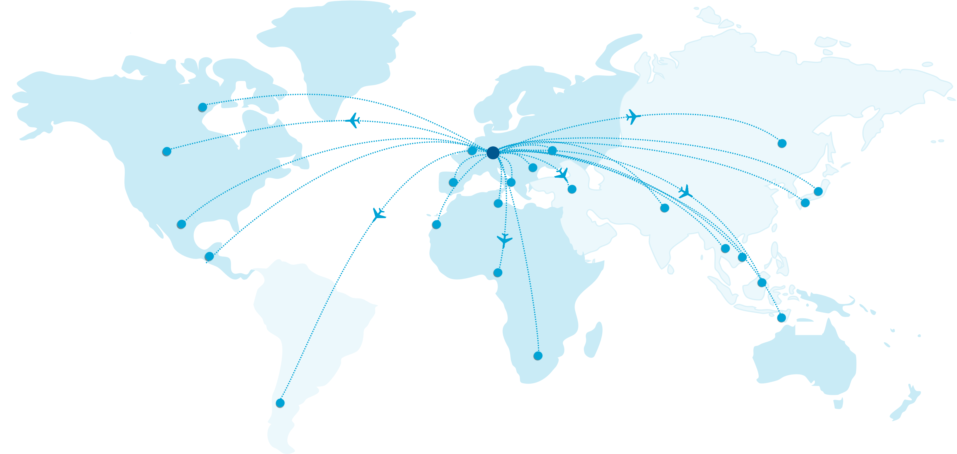 Weltweite Präsenz mit internationalen Partnern