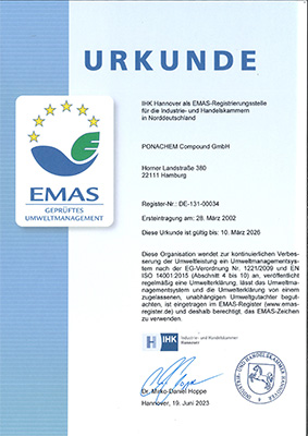 EMAS certificate