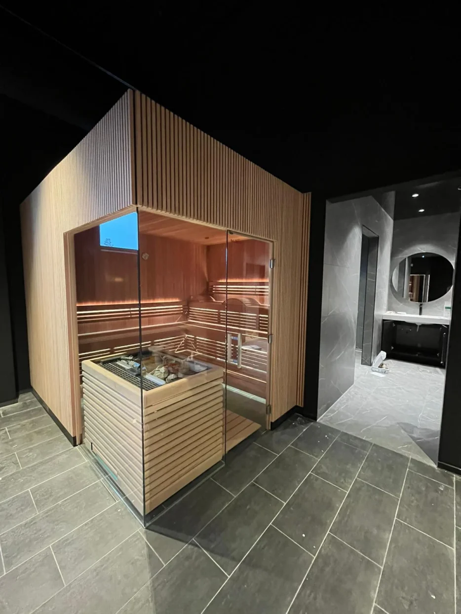 Commercial sauna cabin in a wellness area