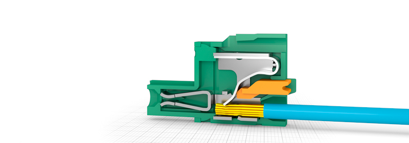 Zugfederklemmtechnik (Rising clamp)