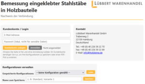 Bemessungstool Einkleben von Stahlstäben