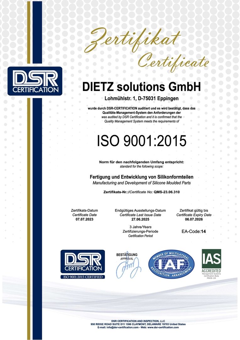 ISO 9001:2015 Zertifikat