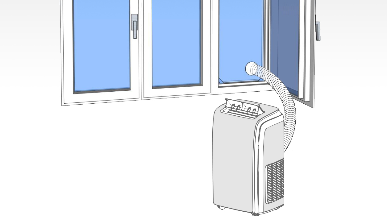 Fenster-Abluftscheibe (Klimascheibe) für mobile Klimageräte