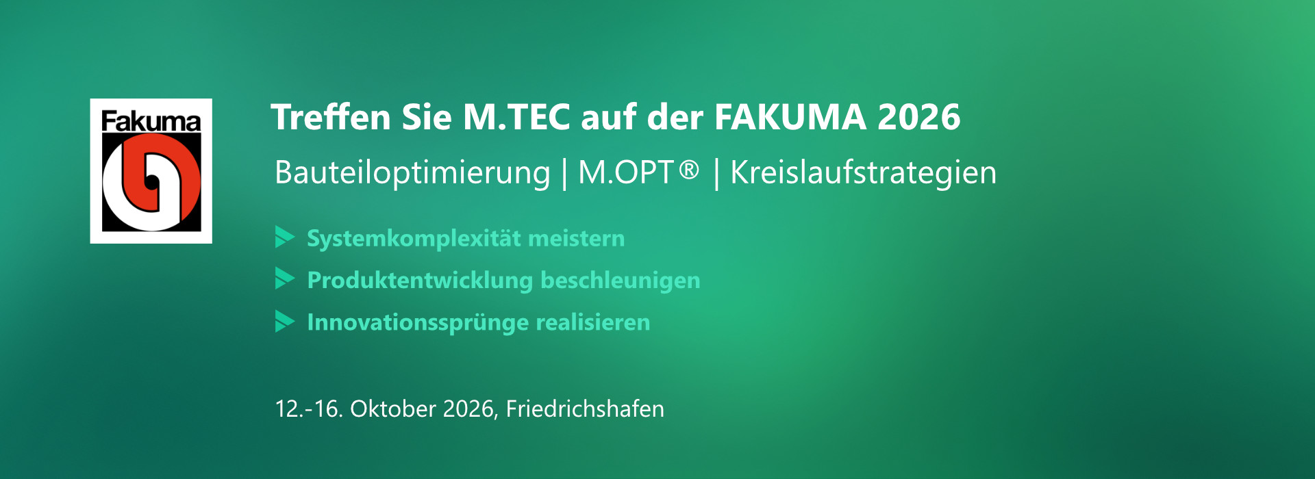 M.TEC auf der Fakuma 2026