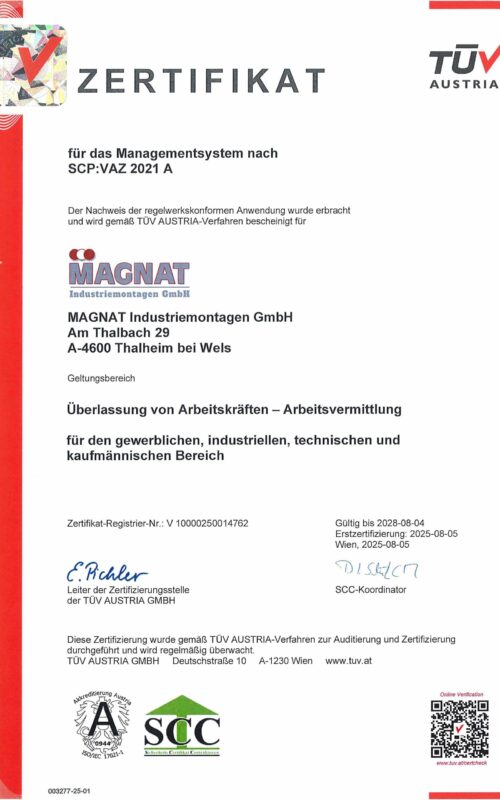 SCP-Zertifizierung als Arbeitskräfteüberlasser