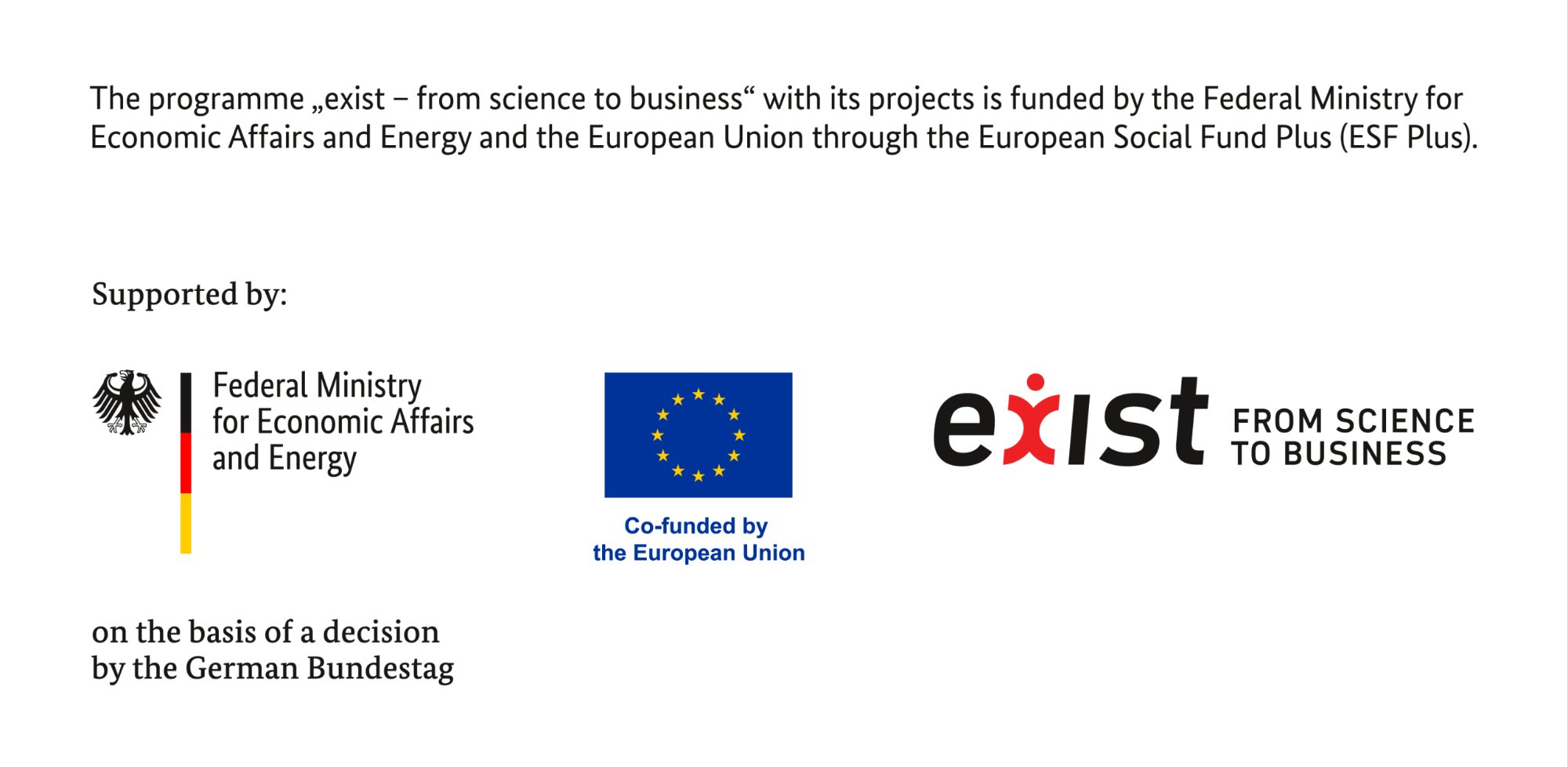EXIST-Förderung durch BMWi und EU