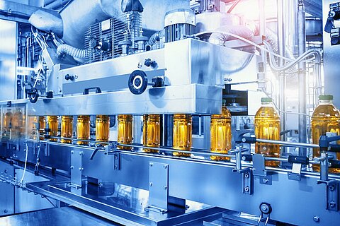 Abfülllinie in der Getränkeproduktion